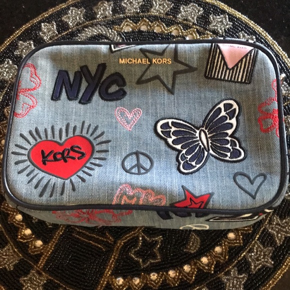 Michael Kors Handbags - MICHAEL KORS 🔥🔥Ginny Med Embroidered Denim Crossbody